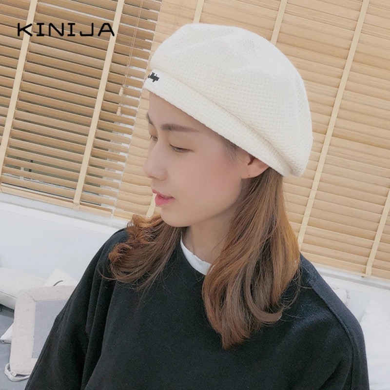 Женский Осенний модный твидовый берет из смешанных волокон вязаная шапка Зима