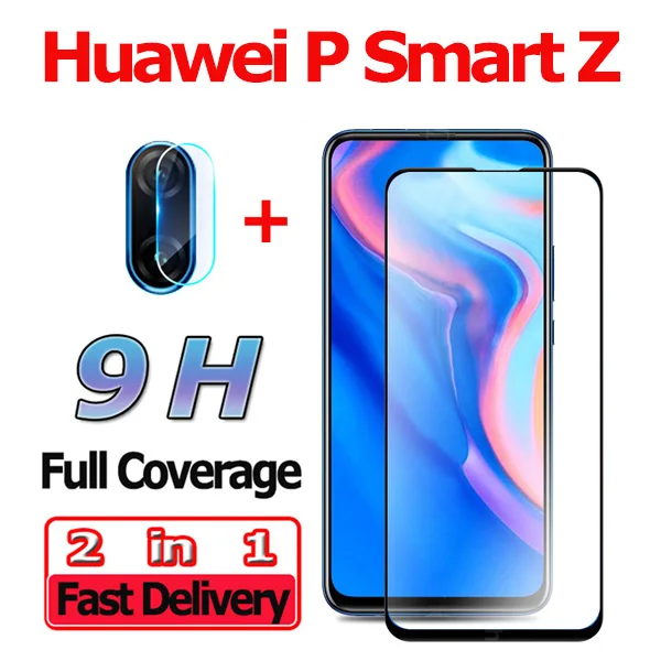 2 в 1 защитное стекло Huawei P Smart Z/ протектор экрана Huawei Y7 закаленное стекло P Smart камера стекло хуавей п смарт Z закаленное стекло п смарт стекло хуавей у7 стекло P Smart glass - Цвет: P Smart Z 2-in-1