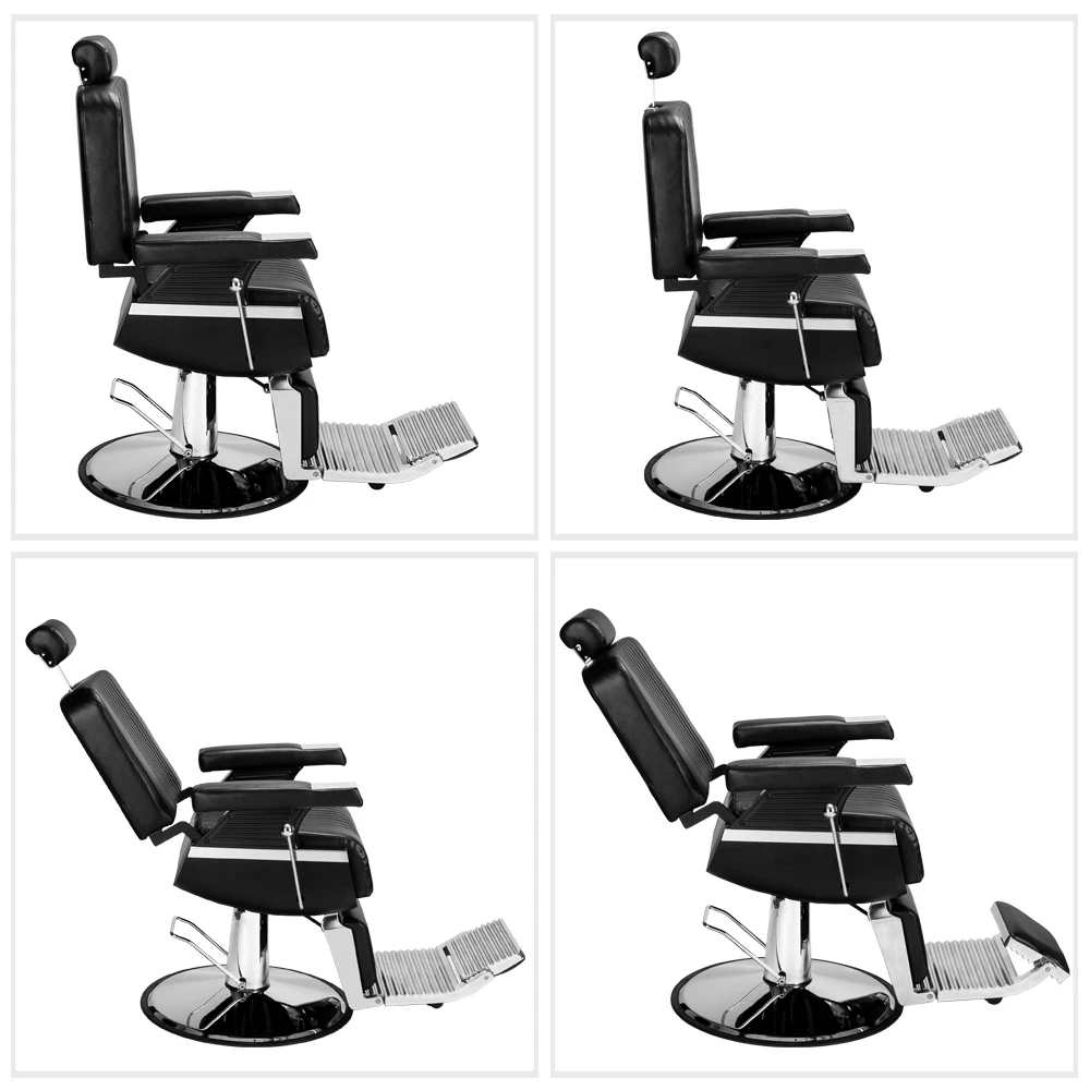 

US Warehouse HC222B Hair Salon Barber Chair Men's Hairdressing Chair High-End Reclining Chair Black