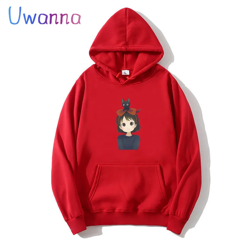 Kiki's Delivery Service Oversized Women Hoodies Long Sleeve Kawaii Women Clothing Sweetshirts Cute Cartoon Casual Anime Hoodie