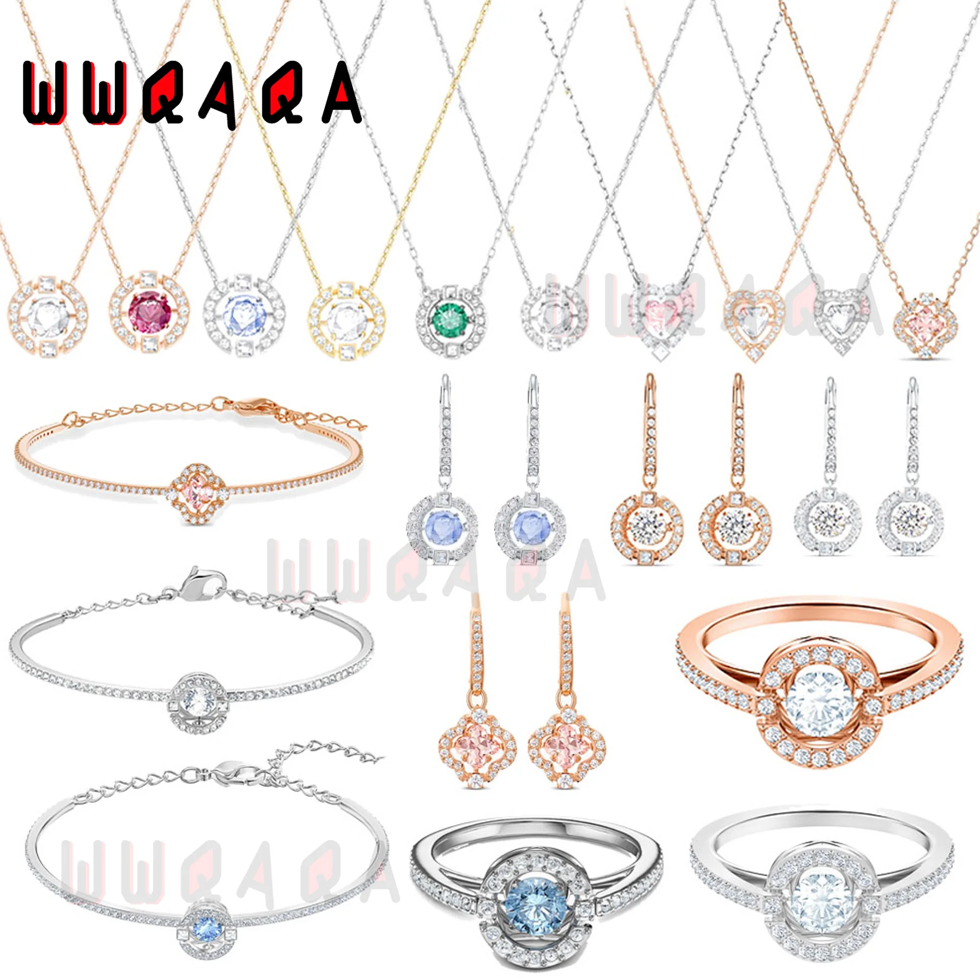 

SWA classic fashion women jewelry charm exquisite beating crystal set party earrings necklace bracelet Jewelry romantic gift
