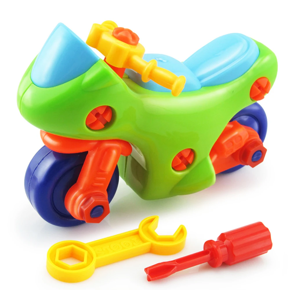 24 стиля разборки блоков с винтами игрушки из орехового дерева DIY Мотоцикл