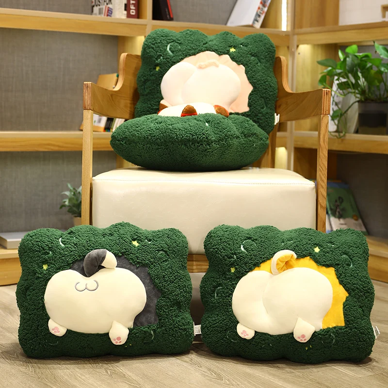

40*30cm Kawaii Green Grass Plush Pillow Soft Stuffed Chair Sofa Cushion Home Decoration Car Cushion Birthday Gift
