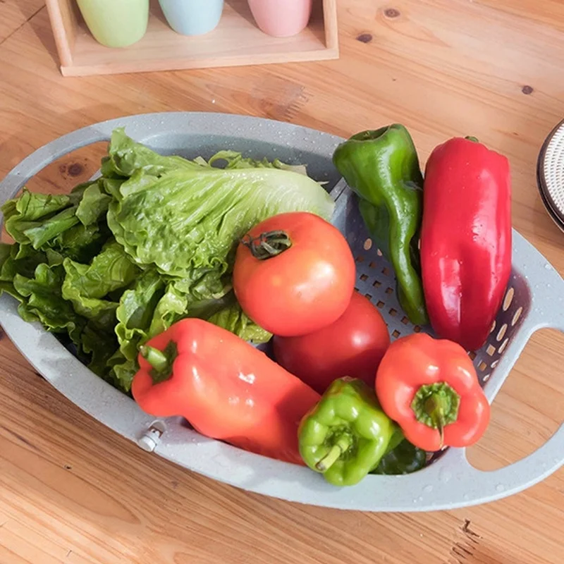 

Washing Vegetable Fruit Drain Basket Kitchen Folding Drain Basket Plastic Dish Fruit Washing Seafood Basket Sink Storage Basket