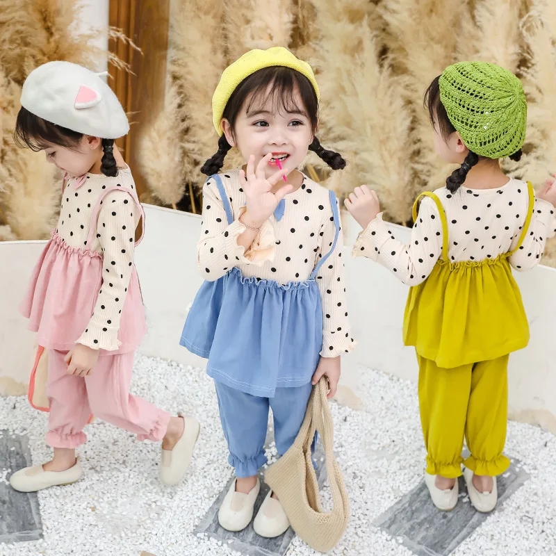 Мoдныe взрывныe для малышки комплект из двух предметов с узором в горошек на