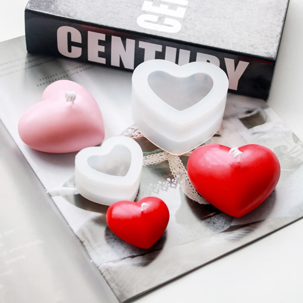 

3D Love Heart Silicone Mold Aroma Gypsum Plaster Silicone Mould Home Decoration Chrismas Party DIY Love Heart Candle Resin Mold