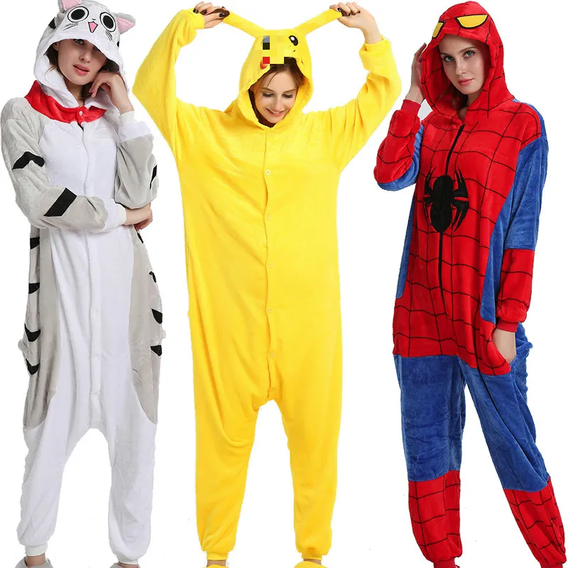Фланелевая пижама кигуруми Комбинезоны для Для Женщин Пижамы 2019 зимние животное
