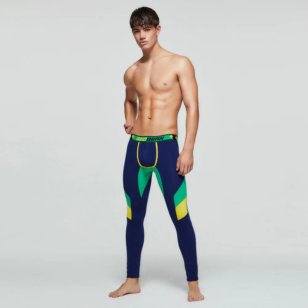 Мужские эластичные Компрессионные Леггинсы для спортзала спортивные