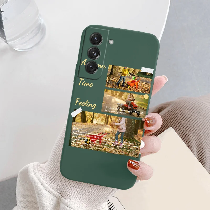 

Postcard Girl Soft Case For Samsung Galaxy S21 S20 FE S10 S9 Ultra Plus S10e Note 20 ultra 10 9 Plus Liquid Silicone Phone Cover