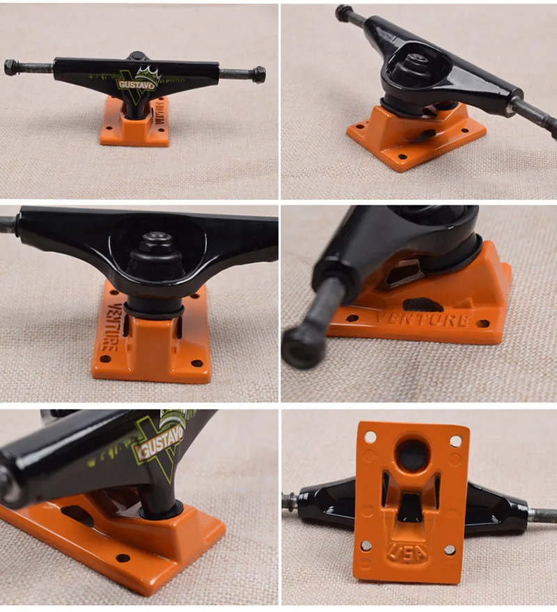 

2Pcs Generic 123mm Adult Skateboard Bracket Truck Accessory Aluminium Alloy Shock Resistant Skateboard Trucks black Sets