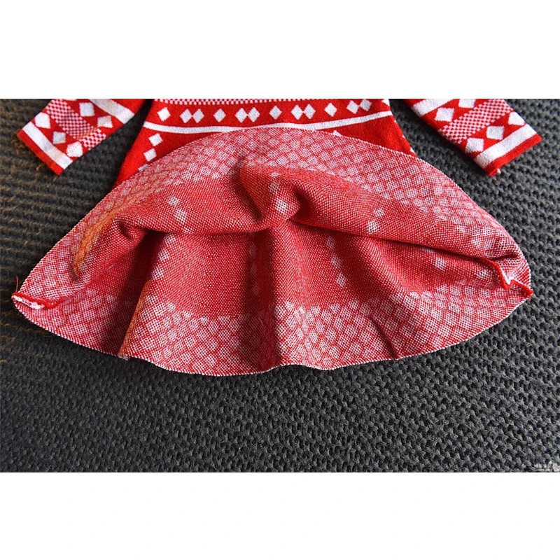 Girls Autumn Winter Sweater Dresses Long Sleeve Red Knit Birthday Party Dress Children's Princess Costume Baby Kids Clothes 2-6Y | Детская