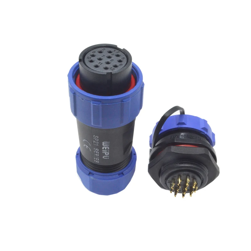 Оригинальный Weipu разъем SP21 2 3 4 5 7 9 12 Pin IP68 Женский Кабельный штекер + заднего