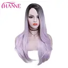 HANNE Омбре светильник-фиолетовыйкрасныйсинийжелтый термостойкие волосы длинные прямые синтетические парики для белых женщин