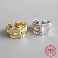 personality korean version of s925 sterling silver rings for women novel irregular gold plated female rings exquisite jewelry