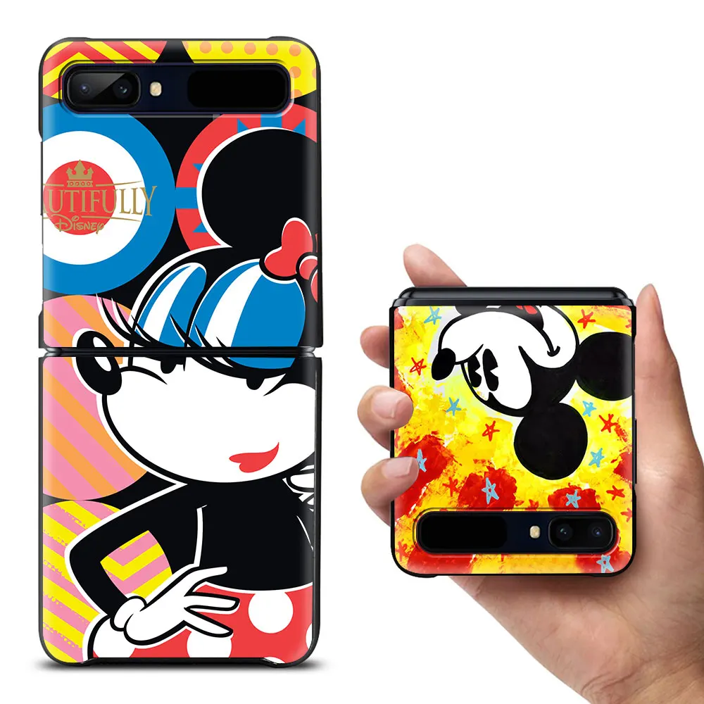 Color Disney Mickey Shockproof Cover for Samsung Galaxy Z Flip Flip3 5G Black Phone Case Shell Hard Fundas Coque Capa