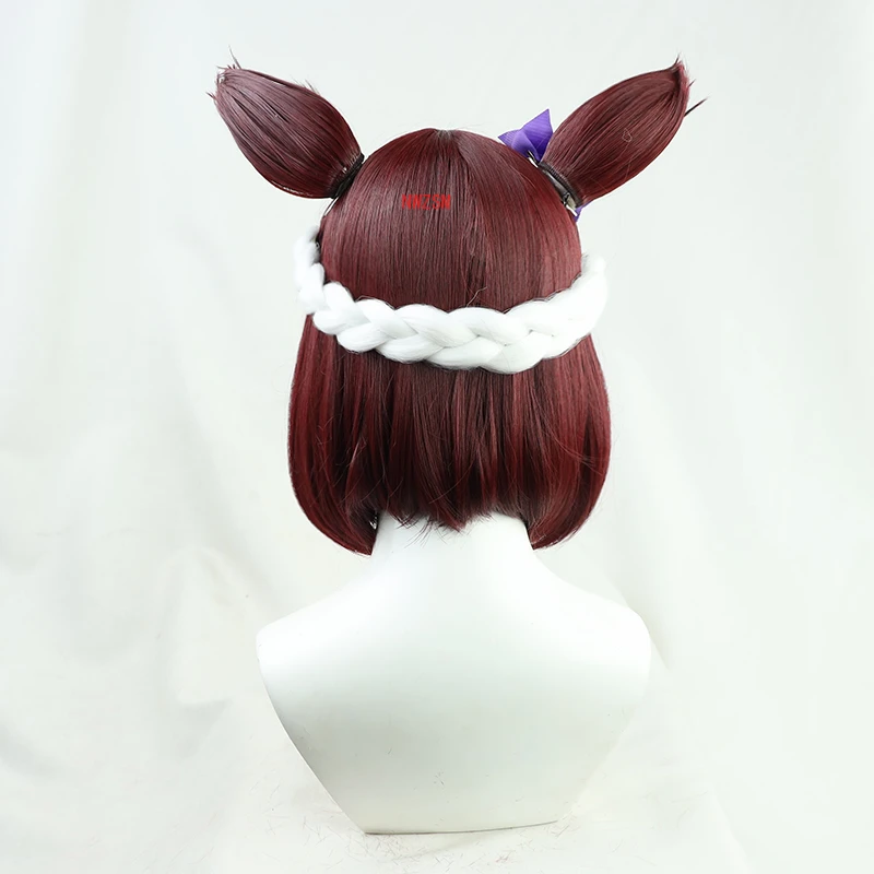 

Uma Musume Pretty Derby Special Week Cosplay Wig with Bangs Braided Wig Ears Synthetic Hair Heat Resistant Halloween Role Play