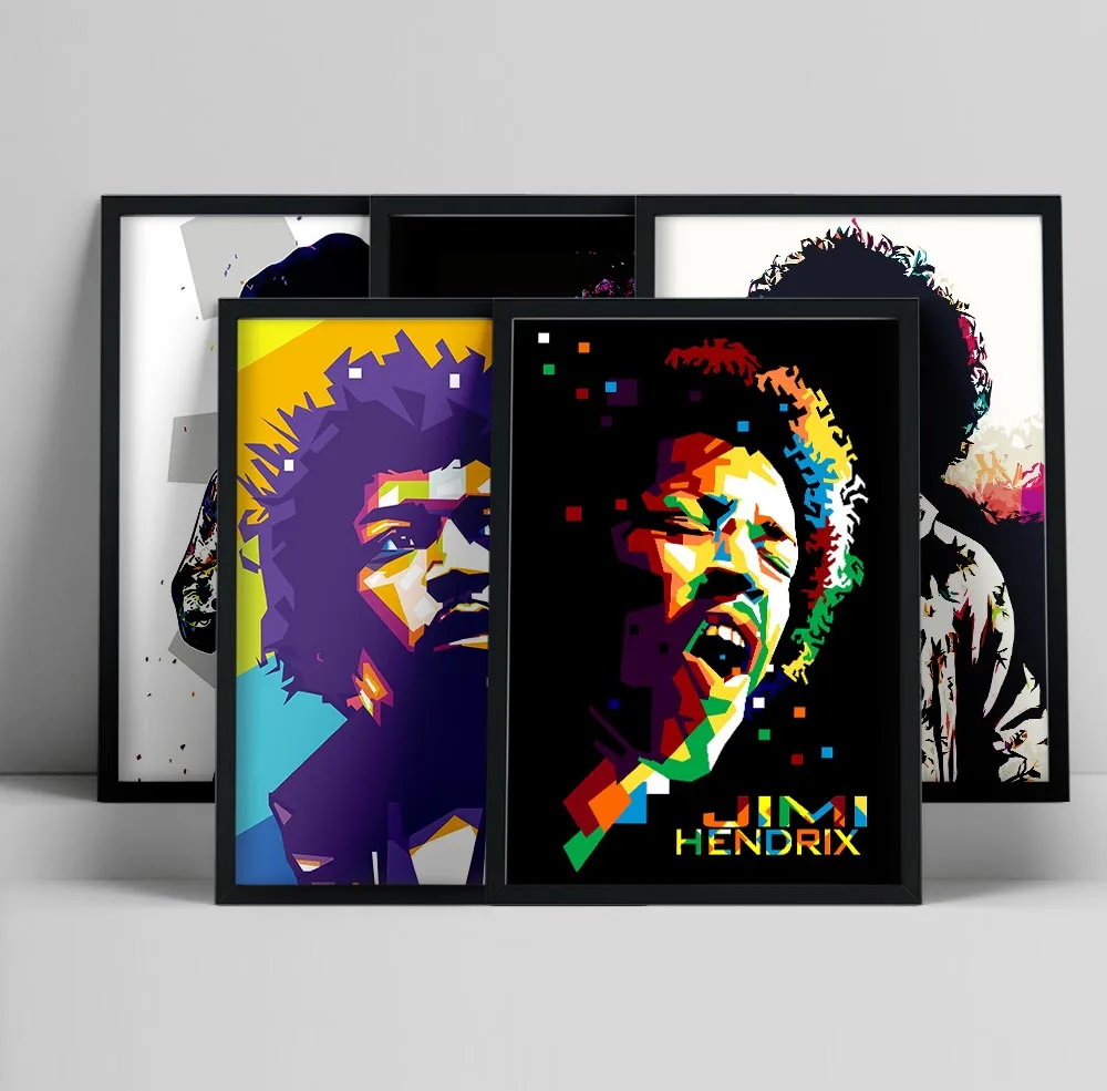 

Vintage Rock Music Jimi Hendrix Poster Retro Electric Guitar God Bar Pub Club Bedroom Wall Art Prints Pictures Home Decoration