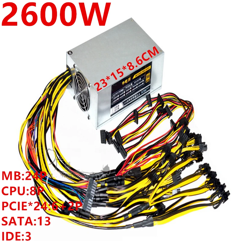 Verkaufen Neue NETZTEIL Für Zuiniu Multi Kanal Netzteil 12 Karte Power Versorgung Bewertet 2600W Spitzen 2800W Netzteil 2600W