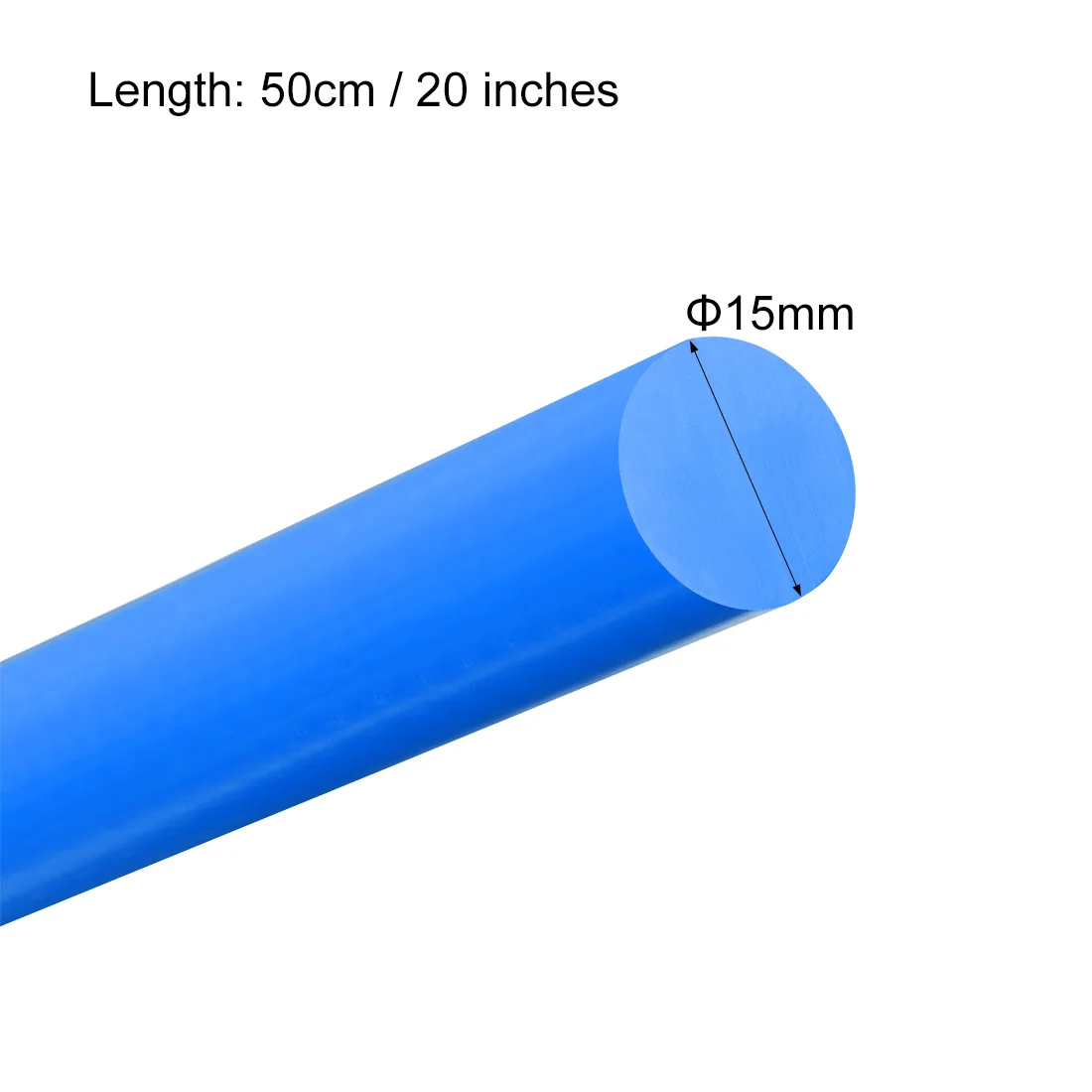 

uxcell Plastic Round Rod, Polyoxymethylene Rods, 15mm Dia 50cm Length Engineering Plastic Round Bars 3pcs Blue