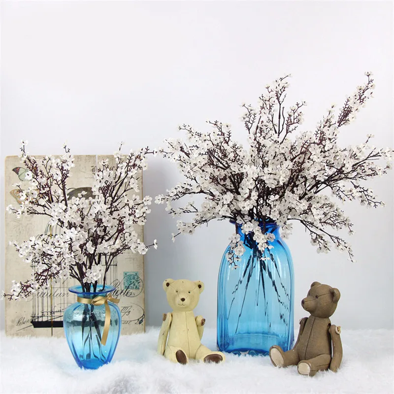 

5Pcs/lot Artificial Flowers Baby's Breath Gypsophila Fake Flowers Cherry Blossoms for DIY Wedding Decoration Home Hotel Decor