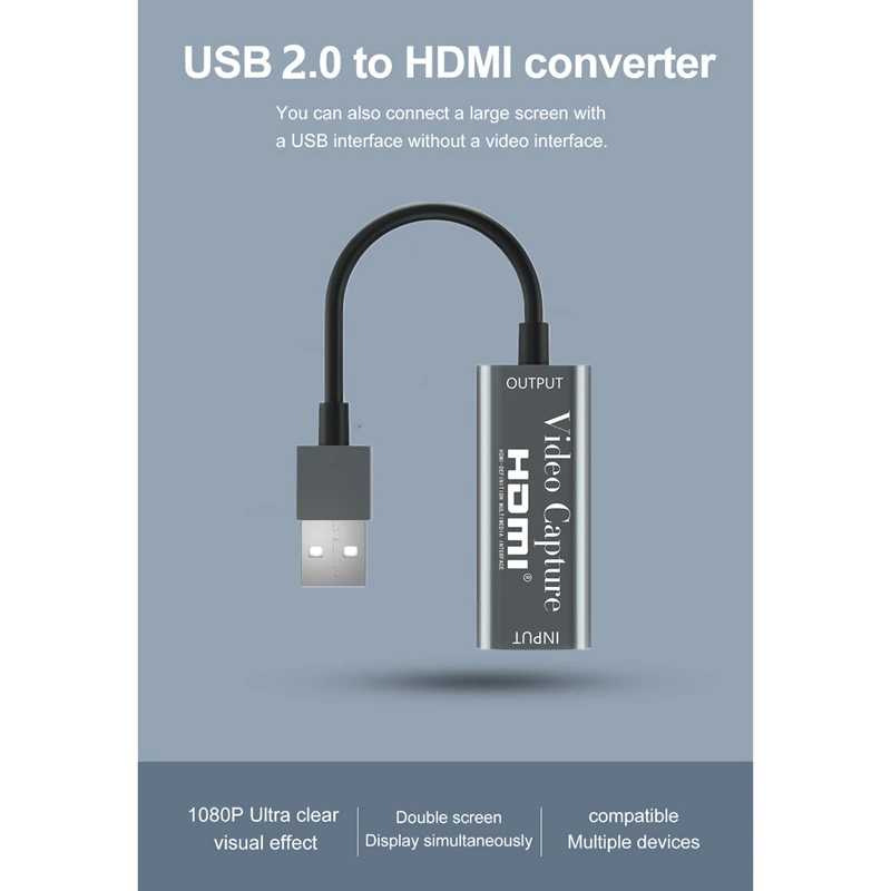 Карта захвата Hdmi USB 2 0 карта 1080P для Linux Mac Os Obs Vlc Amcap Ps4/Dslr|Карты видео- и ТВ-тюнеров| |