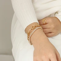 new luxury fashion daily versatile bracelet elegant simple full zircon chain womens 2021 new morandia buckle jewelry