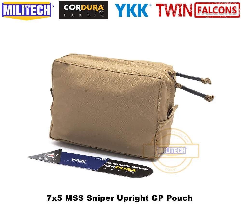 

MILITECH TWINFALCONS TW 500D Delustered Cordura Molle 7'' x 5'' MSS Sniper Upright GP Pouch General Purpose Tactical Pouch