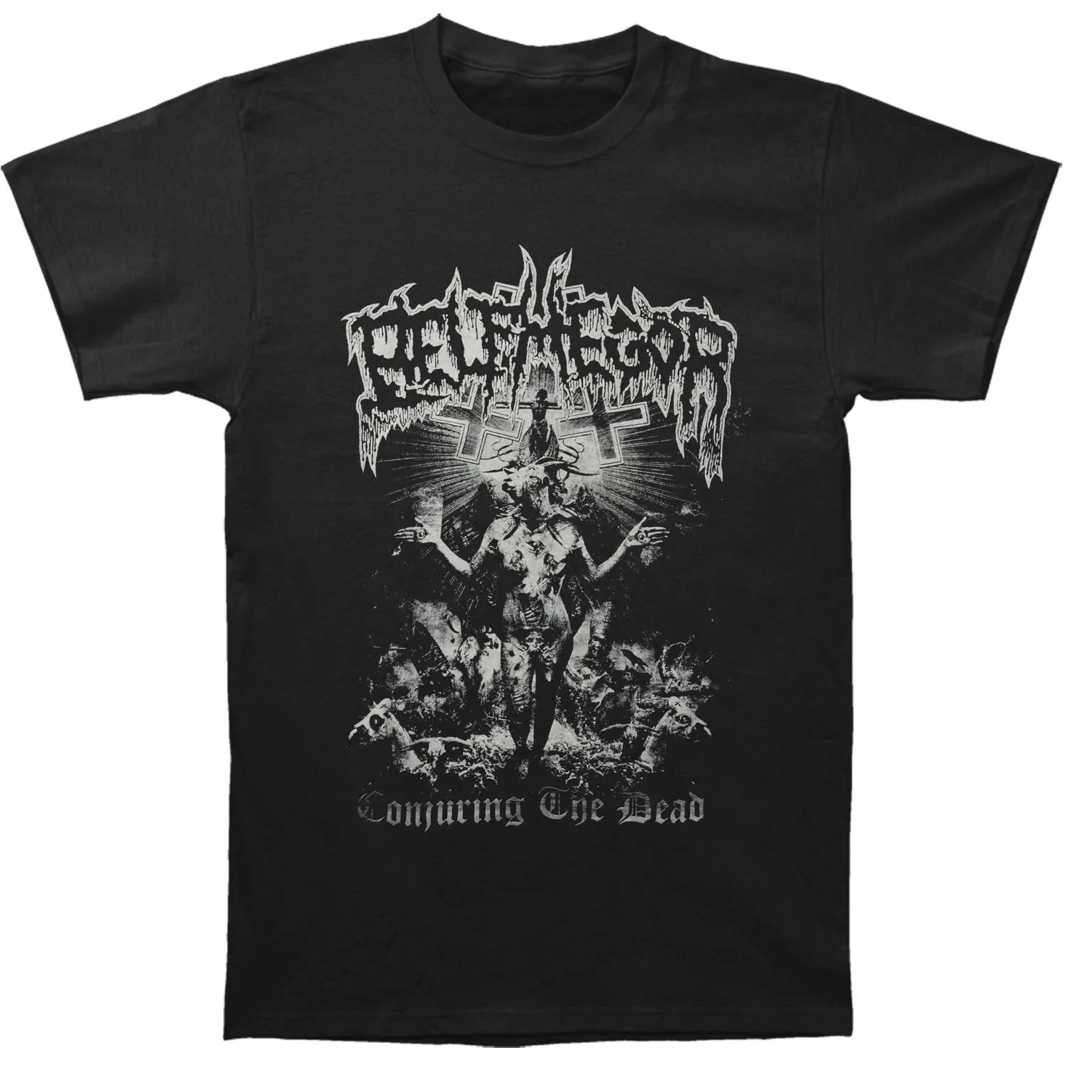 Мужская забавная футболка Belphegor Conjuring The Dead Cremation новинка 2016 для тура 2019 |