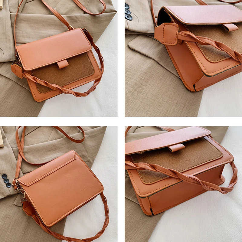 

New Flap Shoulder Bag Double Strap Handbags Fashion Small Crossbody Bags for Women PU Leather Designer Hand Bags