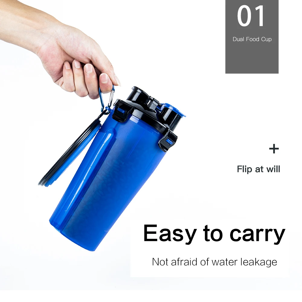 Портативная складная бутылка для воды домашних животных 2 в 1 контейнер еды со