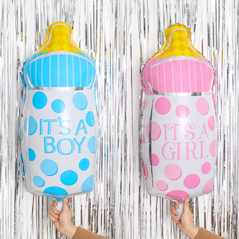 Большой шарик для бутылки из алюминиевой фольги розовый синий вечерние