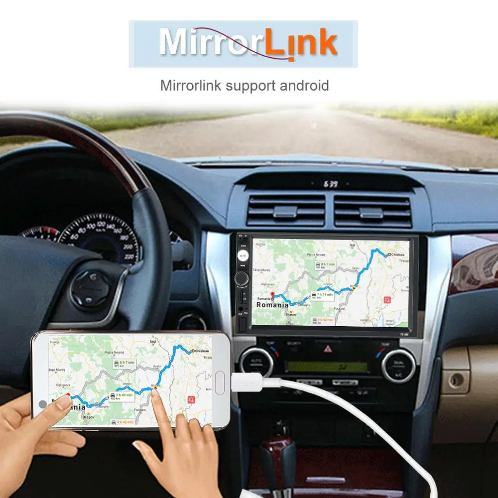 2din автомобильное радио 7010B 7 &quotсенсорный mirrorlink Android плеер сабвуфер MP5 Авторадио