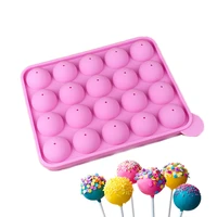 silicone lollipop pop diy mold candy chocolate mousse cookie baking tools free 20cs stick tray bakeware accessories
