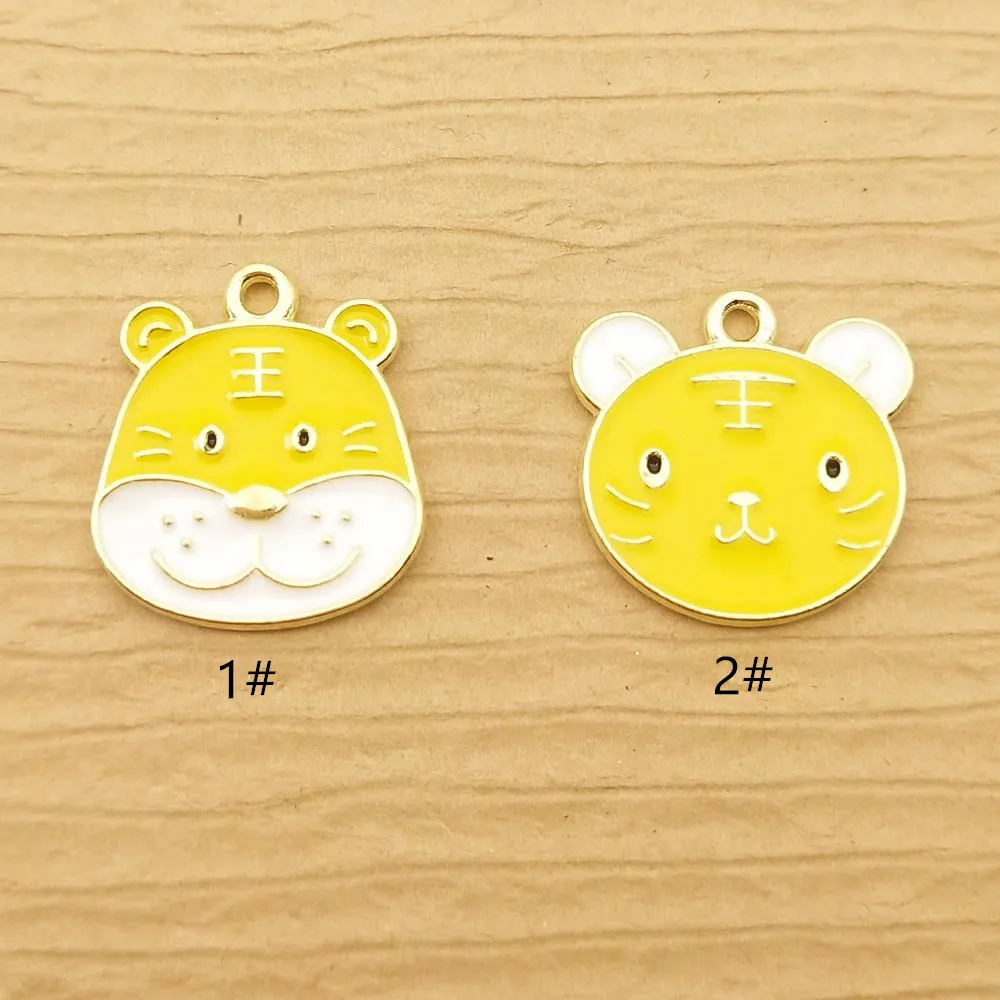 

10pcs enamel lion charm for jewelry making crafting fashion earring pendant bracelet charm necklace charms diy finding
