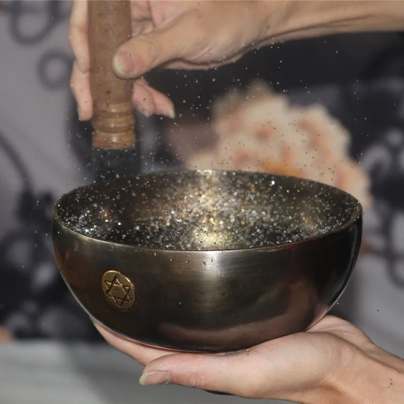 Профессиональная чаша для пения 7 чакр 6 звезд медная йоги спа физиотерапии