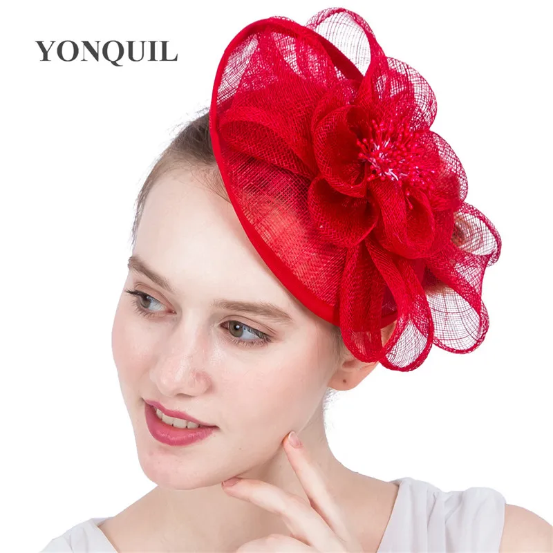 Коктейль Sinamay шляп для торжественного случая Аксессуары волос шляпы свадьбы