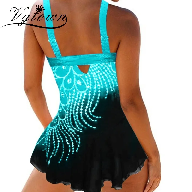 Женский купальник Танкини с принтом пляжная одежда купальный костюм танкини