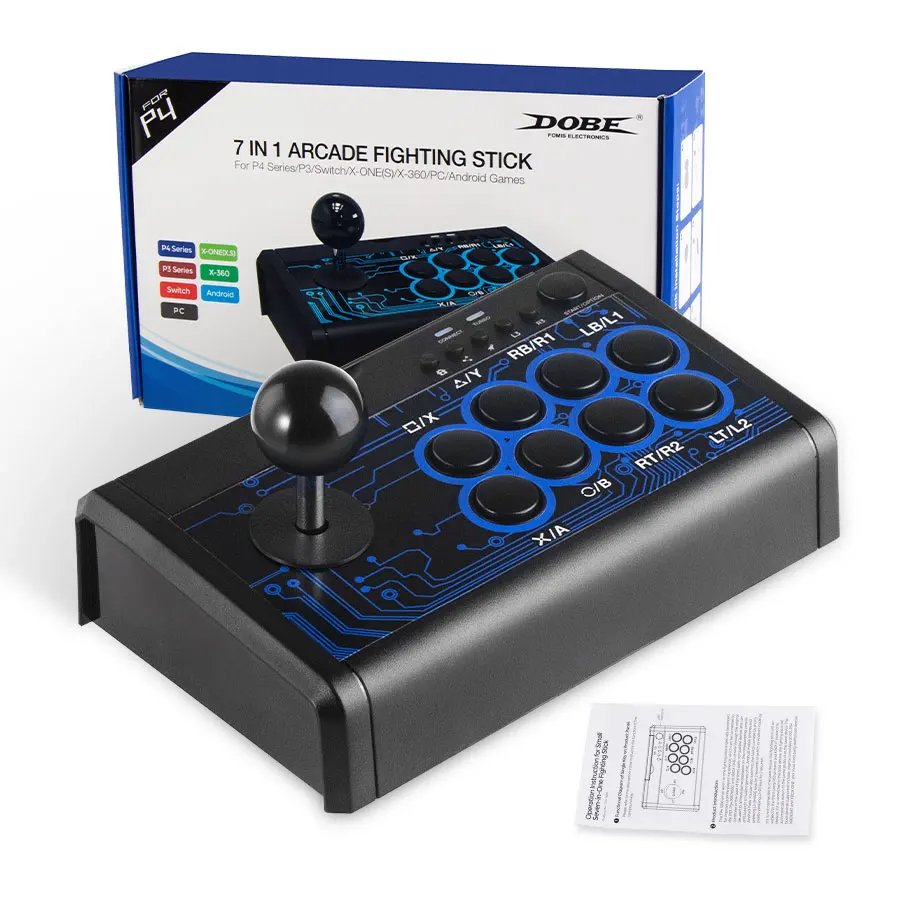 Проводной игровой джойстик DOBE 7 в 1 качающийся имитация аркадного дизайна Боевая