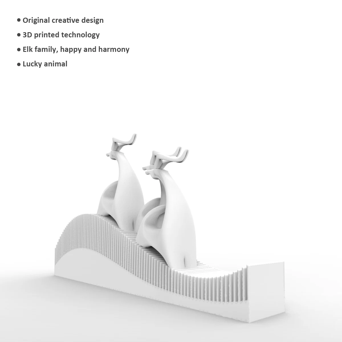 Новый Лось Семья 3D печать скульптура офисный стол статуя украшения удачи для