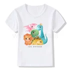 Футболка для мальчиков и девочек с рисунком динозавра детская Милая одежда с цифрами на день рождения Детская футболка с рисунком динозавра