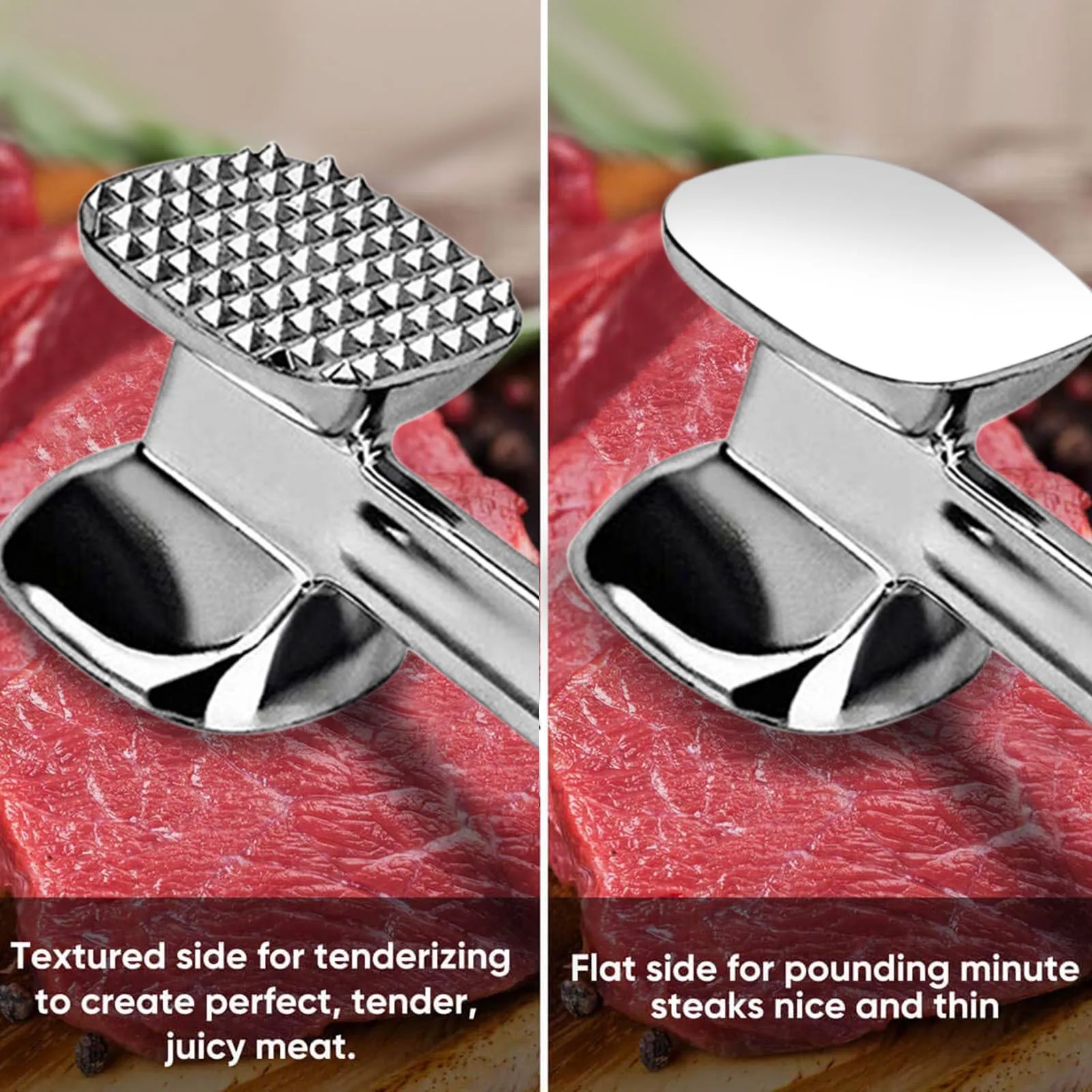 

Kitchen Meat Tenderizer Hammer Tool Dual-Sided Nail Meat Mallet Meat Hammer for Steak Chicken Fish Meat Pounder With Grip Handle
