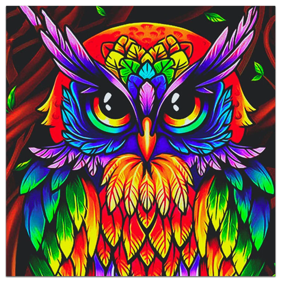 

5D DIY Diamond Painting Animal Wolf Owl Leopard Cross Stitch Kit Full Drill Embroidery Mosaic Art Picture of Rhinestones Decor