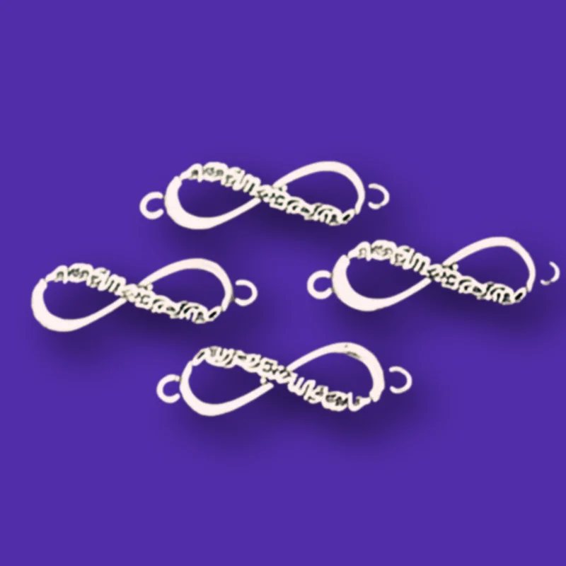 15 шт. посеребренный * 8 Glyph символ бесконечности исламский браслет металлический