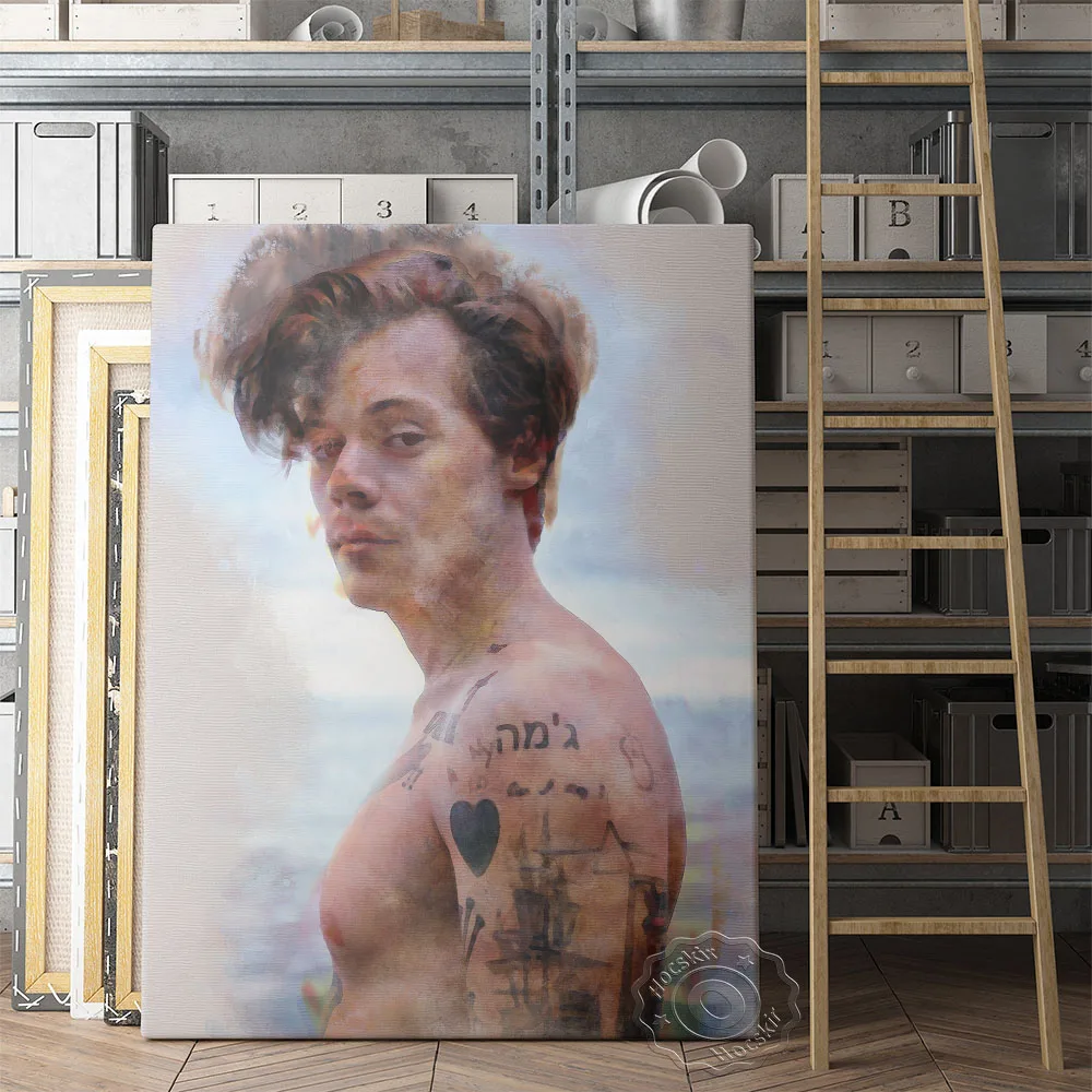 

Seaside Scenery Handsome Man Poster, Men Look Sideways At You Wall Stickers, Nordic Style Figure Still Life Painting Home Decor