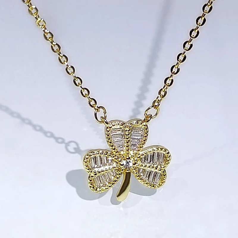 Женский кулон с цирконом длинная цепочка золотого и серебряного цвета