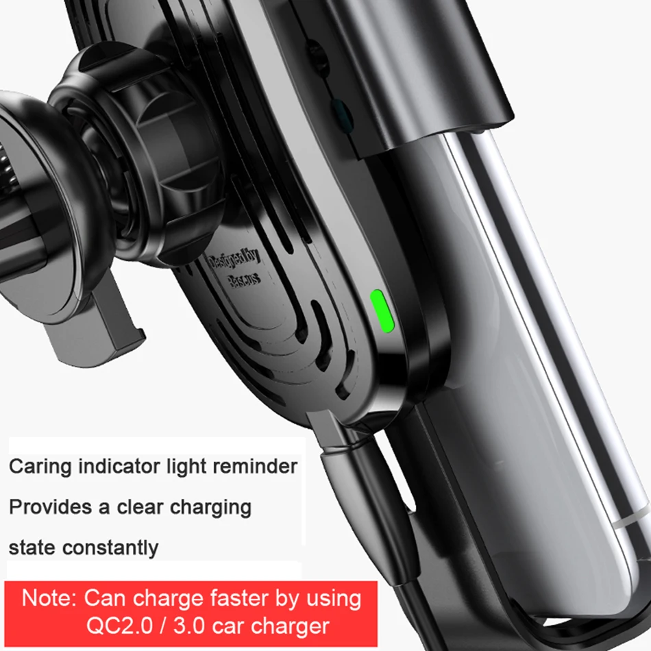Baseus Qi Wireless Car Charger For iPhone XS XR Samsung S10 10W Fast Charging Phone Holder | Мобильные телефоны и