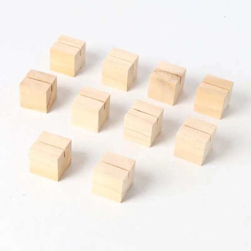 10 шт. натуральное дерево цифры Фото Дисплей Стенд бизнес держатель для карт