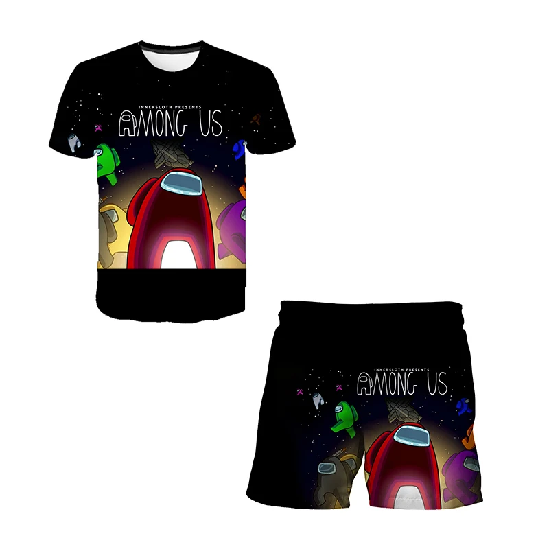 

Children's Printed Short Sleeve T-Shirt Set, GTA Street RPG 3D Printed T-Shirt, Hip Hop T-Shirt And Shorts 2-Piece Set