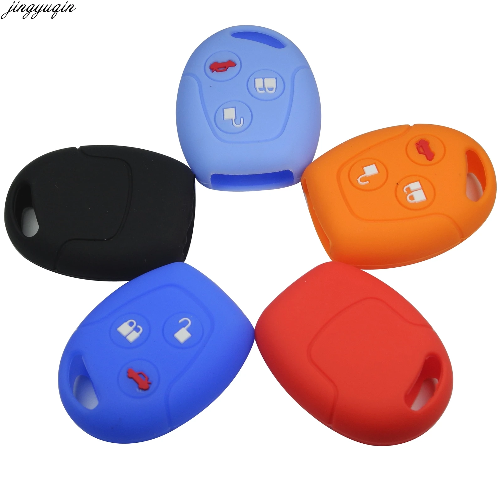 

20шт 3 кнопки дистанционного силиконовый Автомобильный Брелок чехол для ключей для Ford Focus Mondeo Festiva Fusion Suit Fiesta ка протектор