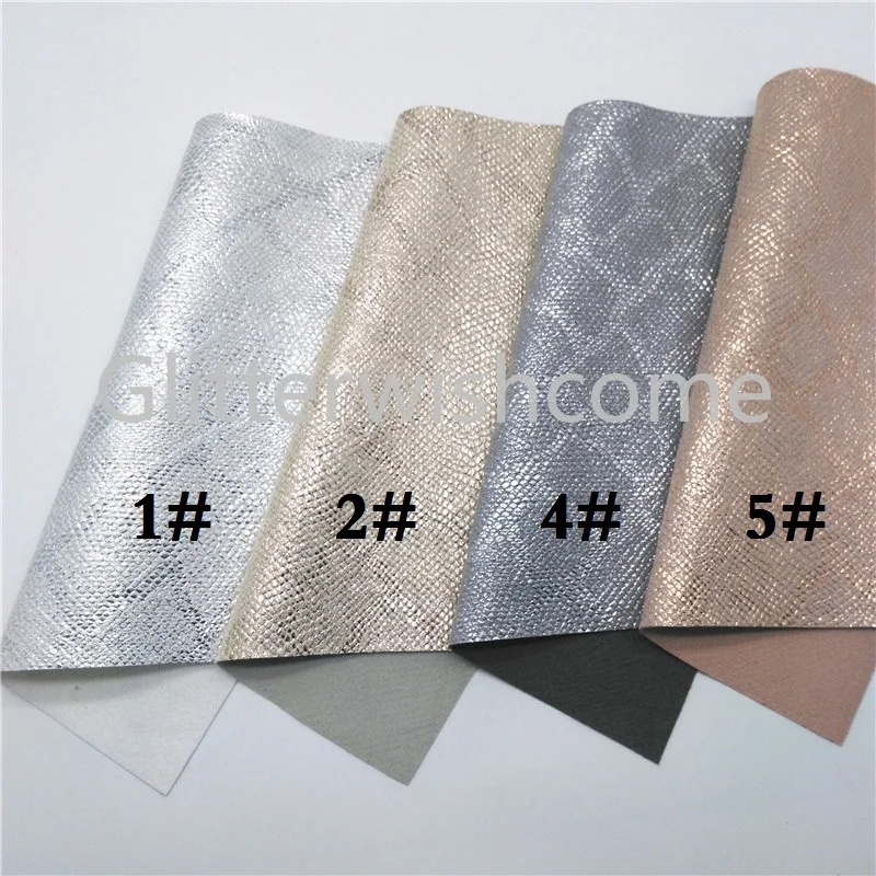 Glitterwishcome 21X29 см A4 размер винил для бантов Металлическая Змея питон синтетическая искусственная кожа простыни для бантов, GM622B